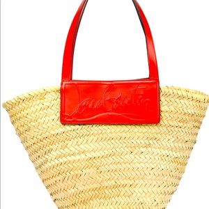 CHRISTIAN LOUBOUTIN
Loubishore woven tote-Orange leather